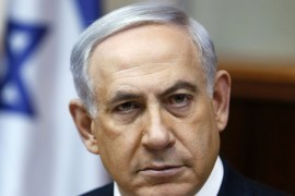 Israel''s Prime Minister Benjamin Netanyahu attends the weekly cabinet meeting at his office in Jerusalem