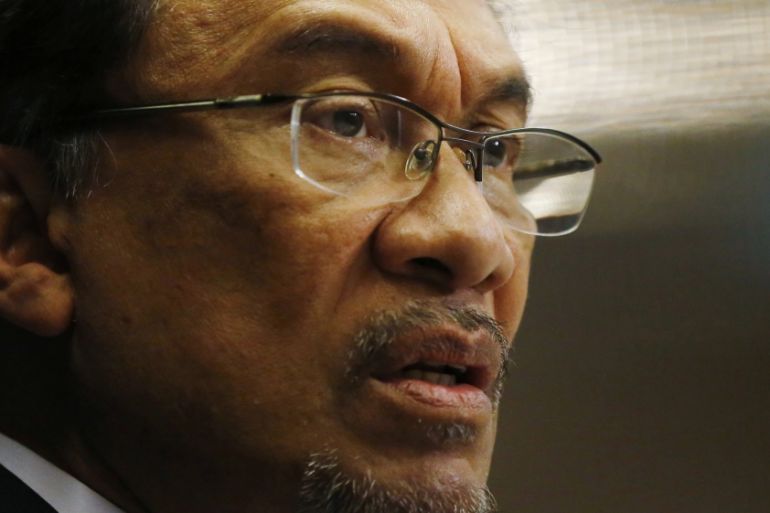 Malaysia''s opposition leader Anwar Ibrahim speaks to the media ahead of the verdict in his final appeal against a conviction for sodomy in Kuala Lumpur