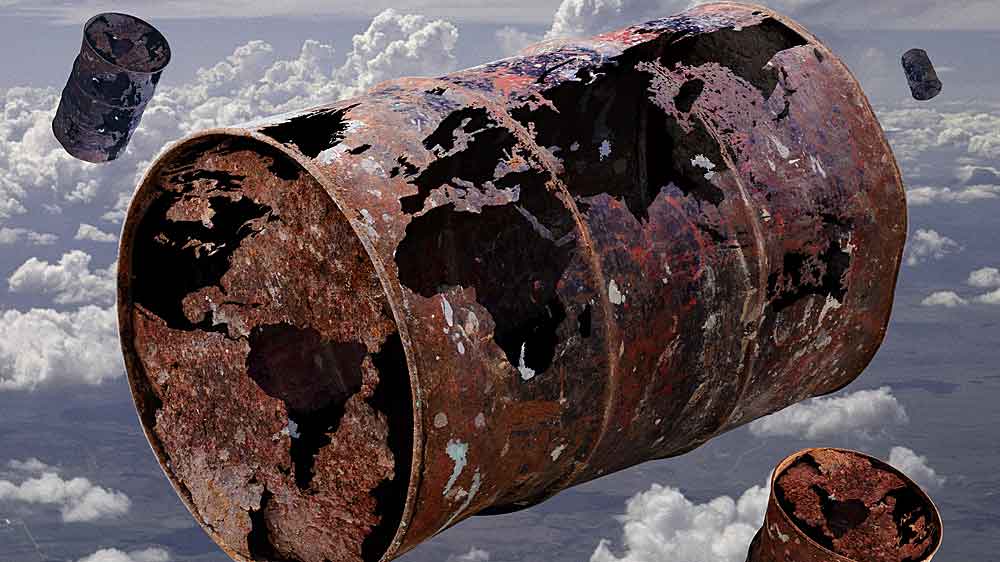 Barrel in Syria [Painting by Tammam Azzam]