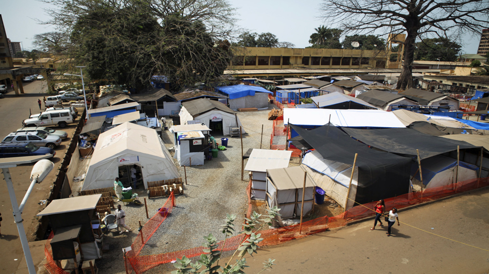 The Medecins Sans Frontiers Ebola treatment centre at Donka Hospital in the capital Conakry [Misha Hussain/Thomson Reuters Foundation]