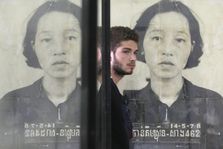 A tourist visits the Tuol Sleng Genocide Museum, also known as the notorious security prison S-21, in Phnom Penh