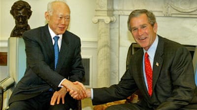 George W Bush with Lee Kuan Yew at the White House in 2002 [Getty Images]