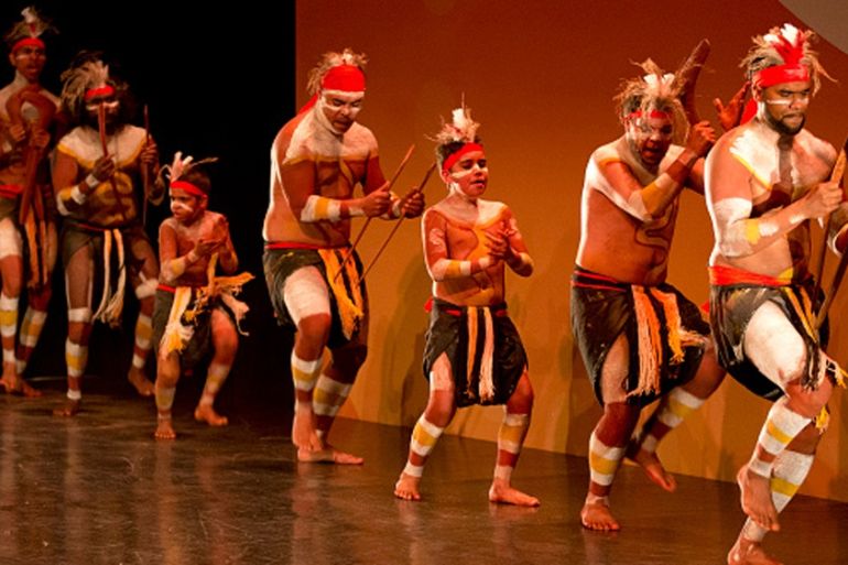 Aboriginal dancers perform in Brisbane, Australia [Getty]