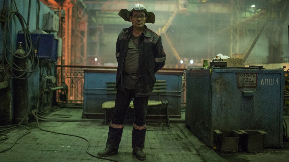 
A steelworker at Ilyich Iron and Steel Works [John Wendle/Al Jazeera]
