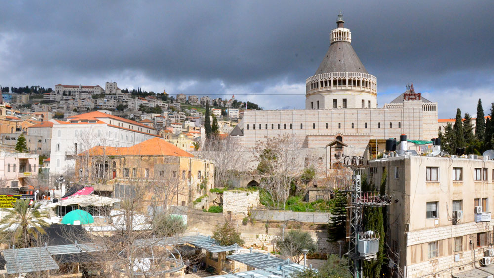 View of Nazareth looking out of the Basilica of the Annunciation [Al Jazeera]