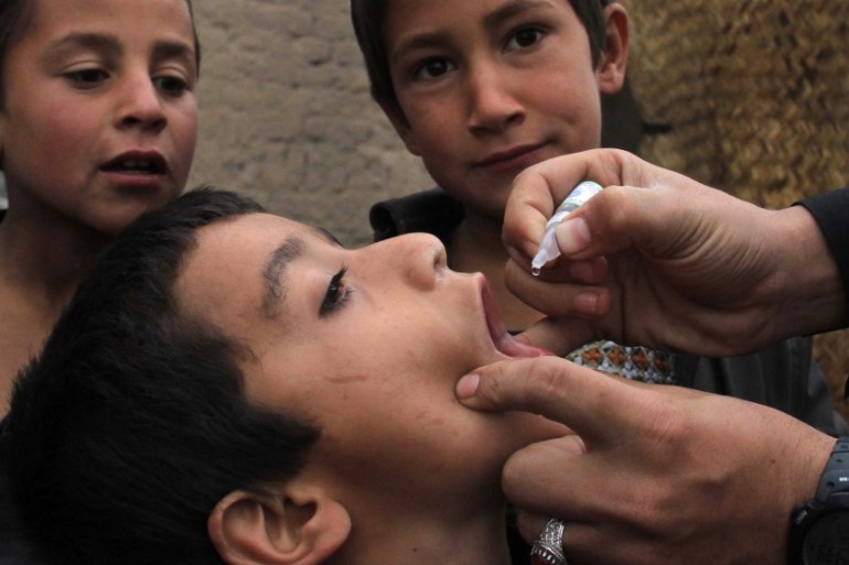 Polio vaccination campaign in Jalalabad.