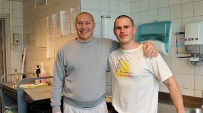 Inmates Robin Andreassen (right) and Fred Andre Jacobsson (left) [Lorraine Mallinder/Al Jazeera]