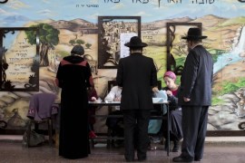 Ultra-Orthodox Jews line up to vote in Bnei Brak, Israel [AP]