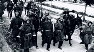 Brigade leaving for the front, Spanish Civil War, 1936-1939 [Getty]