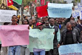 Protest Mozambique xenophobia South Africa