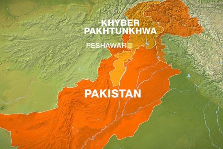 Peshawar in Pakistan map