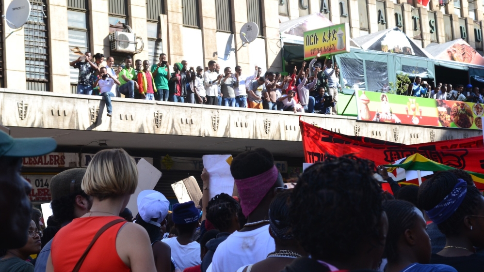 The march was attended by a wide range of South Africans and migrants who called for peace [Khadija Patel/Al Jazeera]