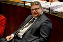 Chairman Timo Soini of the Finns Party attends a session at the Finnish Parliament in Helsinki [Reuters]