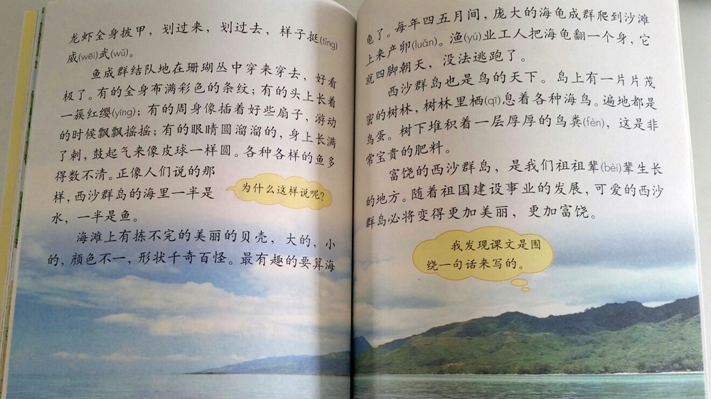 A Chinese school textbook describes the country's 