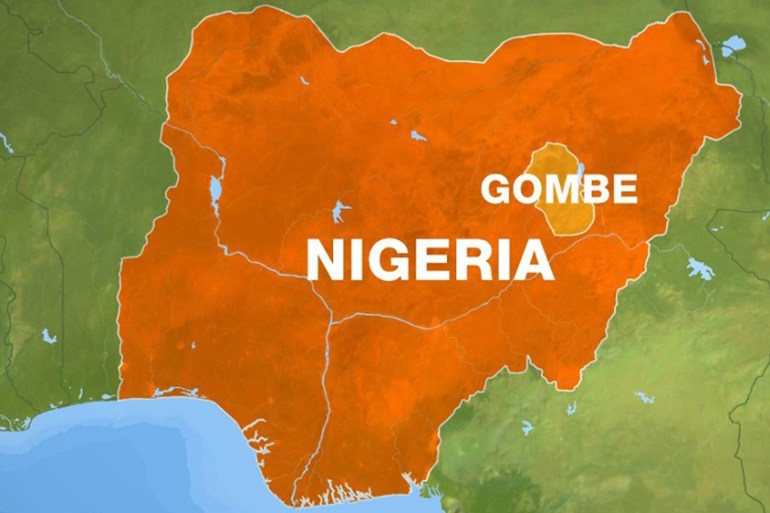 Nigeria - map of the state of Gombe