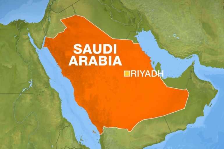 Map of Riyadh in Saudi Arabia