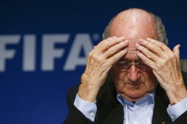 FIFA President Blatter attends a news conference in Zurich