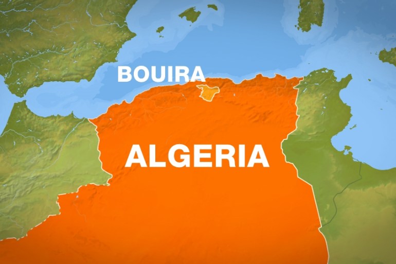 Bouira province map, Algeria