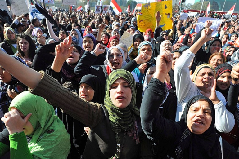 Egyptians protest military violence against women