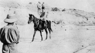 Mounted Turkish officer leaving Mosul, Mesopotamia, 1918 [Getty]