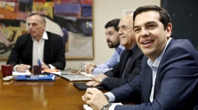 Greek Prime Minister Alexis Tsipras at a meeting at the finance ministry in Athens, Greece [REUTERS]