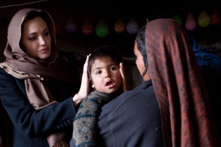 UNHCR Goodwill Ambassador Angelina Jolie in Kabul city, Afghanistan [Getty]