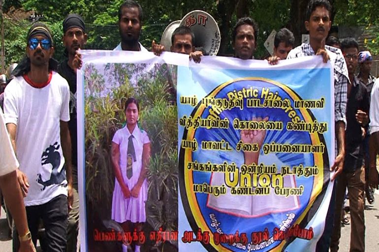 Jaffna protest over S Vidya gang rape and murder