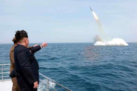 Kim Jong-un watches test-fire of ballistic missile from submarine