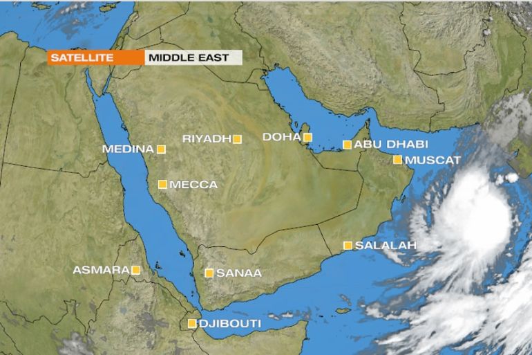Tropical Cyclone heads towards the Middle East
