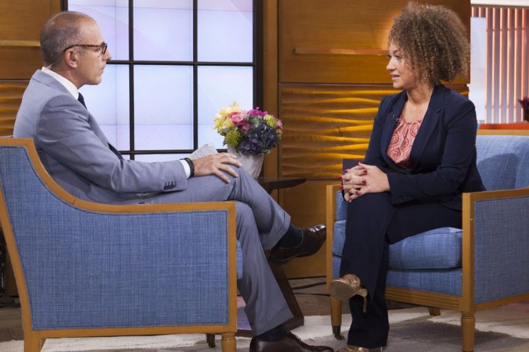Former NAACP leader Rachel Dolezal appears on the Today show during an interview with co-host Matt Lauer [AP]