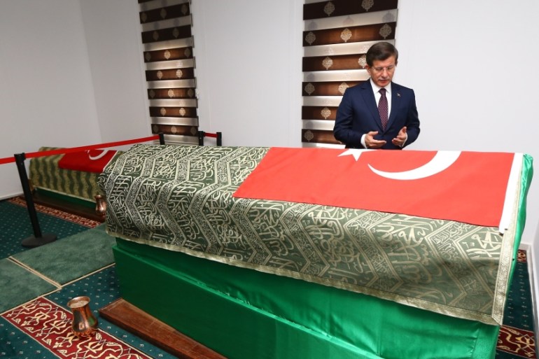 Turkish prime minister prays in Tomb of Suleyman Shah [Getty]
