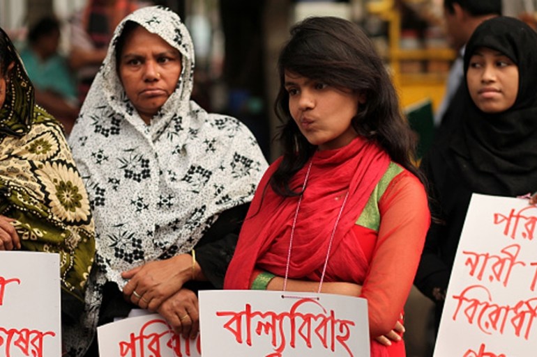 Bangladeshi women protest against child marriage in Dhaka [Getty]