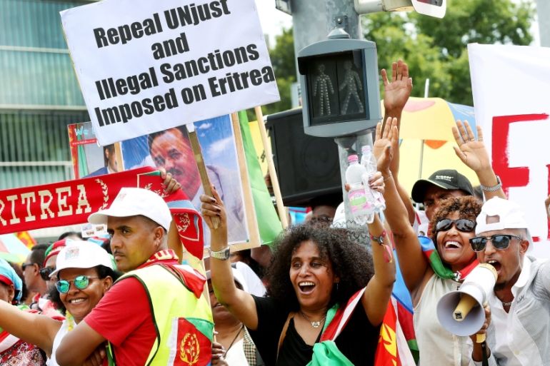Eritreans and friends of Eritrea in Europe demonstrate in Geneva
