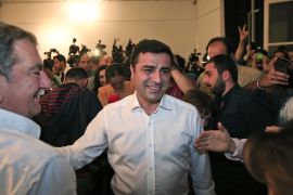 HDP co-leader Selahattin Demirtas arrives for a news conference in Istanbul, Turkey [AP]