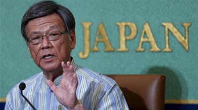 Okinawa Governor Takeshi Onaga [Reuters]