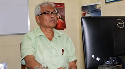 Smarajit Jana, chief adviser of NGO Durbar has worked with the sex workers of Sonagachi since the 1990s [Sandhya Ravishankar/Al Jazeera]