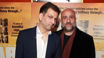 Amirani and comedian Omid Djalili at a screening of We Are Many in London [Getty]