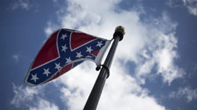 The Confederate flag at the South Carolina State House Building [EPA]