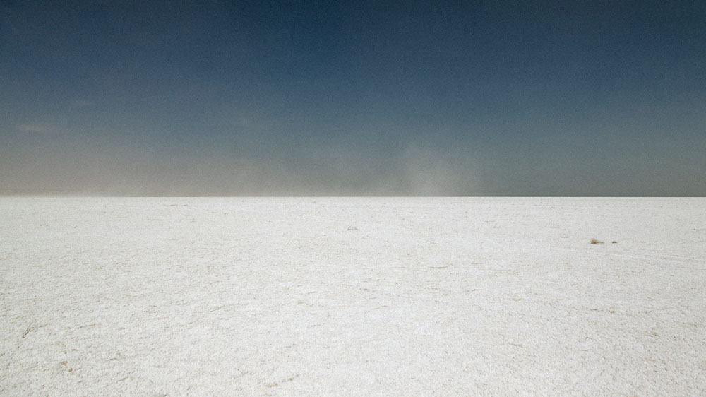  Toxic salt-dust covers the exposed bottom of the Aral Sea [Timur Karpov/Al Jazeera]
