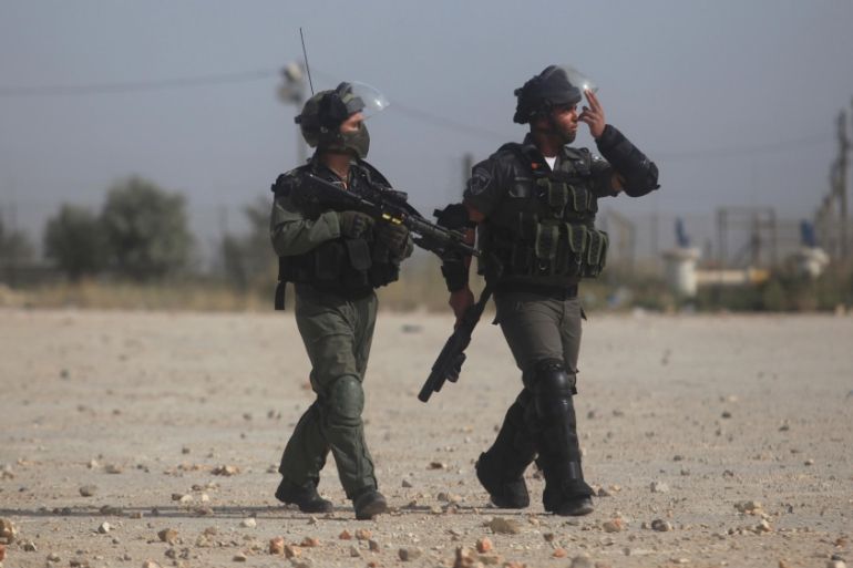 Israeli Police intervene Palestinians'' demonstration in Ramallah