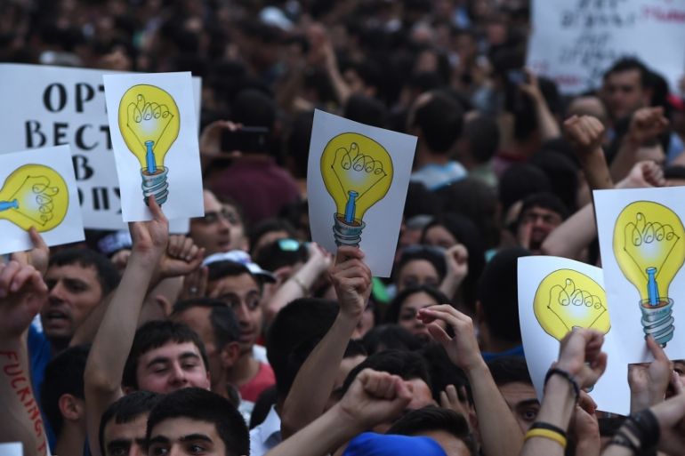 Protest in Yerevan against electricity price increase