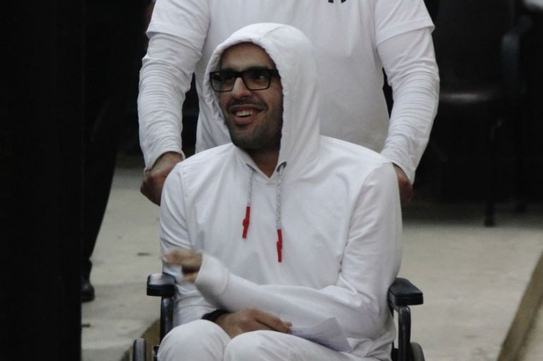 Mohammed Soltan during a court appearance in Cairo, Egypt [AP]