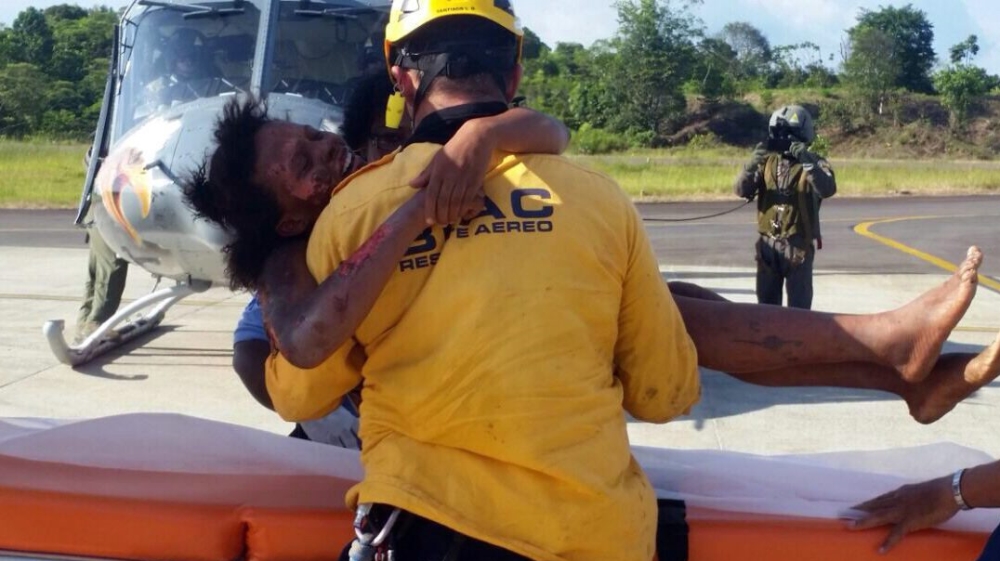 Nelly Murillo, 18, was found in dense forest near Quibdo with her uninjured son five days after the plane crash [EPA]