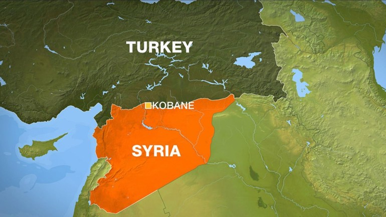 Kobane Syria map