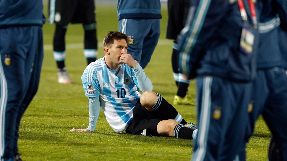 Messi was the only Argentina player to score from the spot in the shootout [The Associated Press]