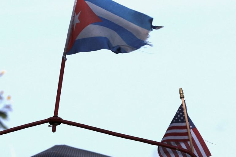 US AND CUBA FLAGS