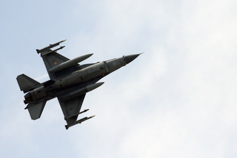 A missile-loaded Turkish Air Force warplane