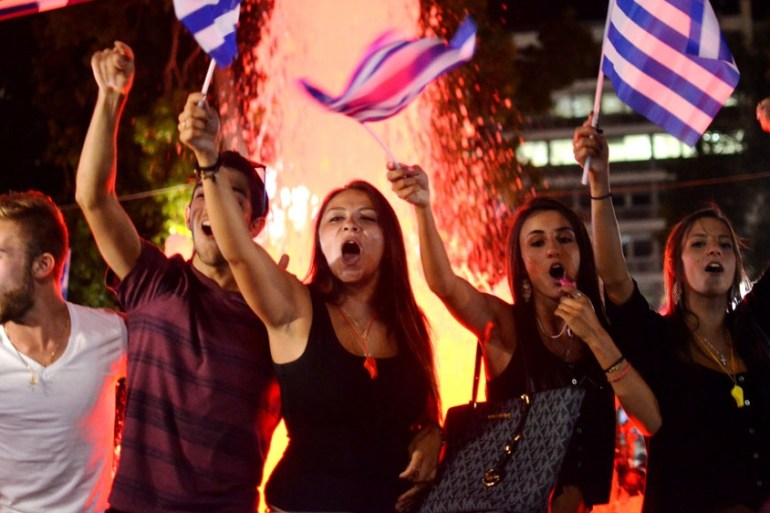 Greece referendum celebrations