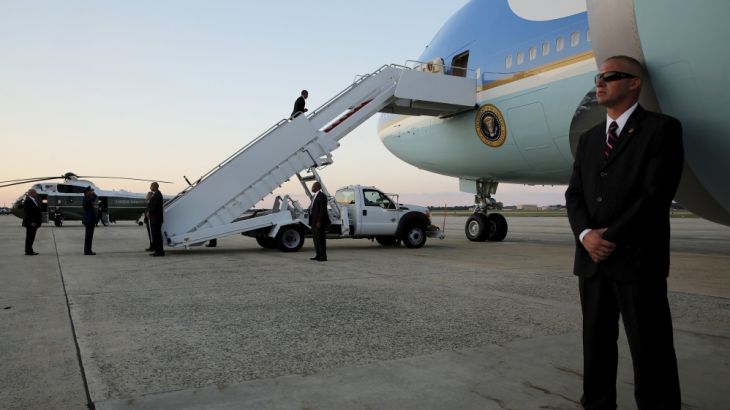 Obama boards Air Force One for travel to Kenya and Ethiopia from Joint Base Andrews, Maryland
