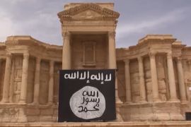 ISIL flag on Syria''s Palmyra